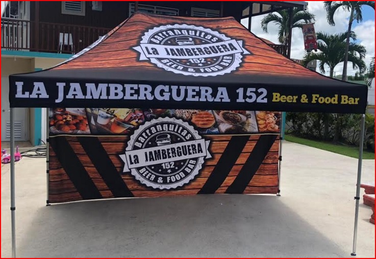 10'x20' logo tent with back wall