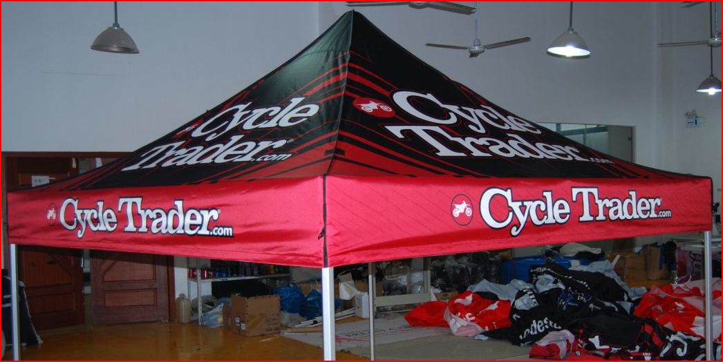 10'x10' tent top with 3 fully digitally printed walls