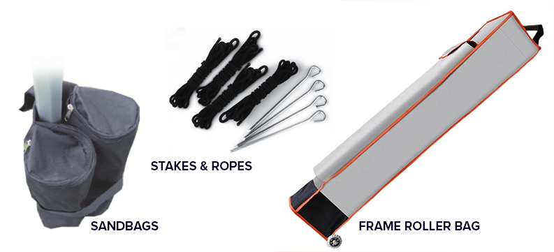 Sandbags, Stakes and Ropes, Frame Roller Bag